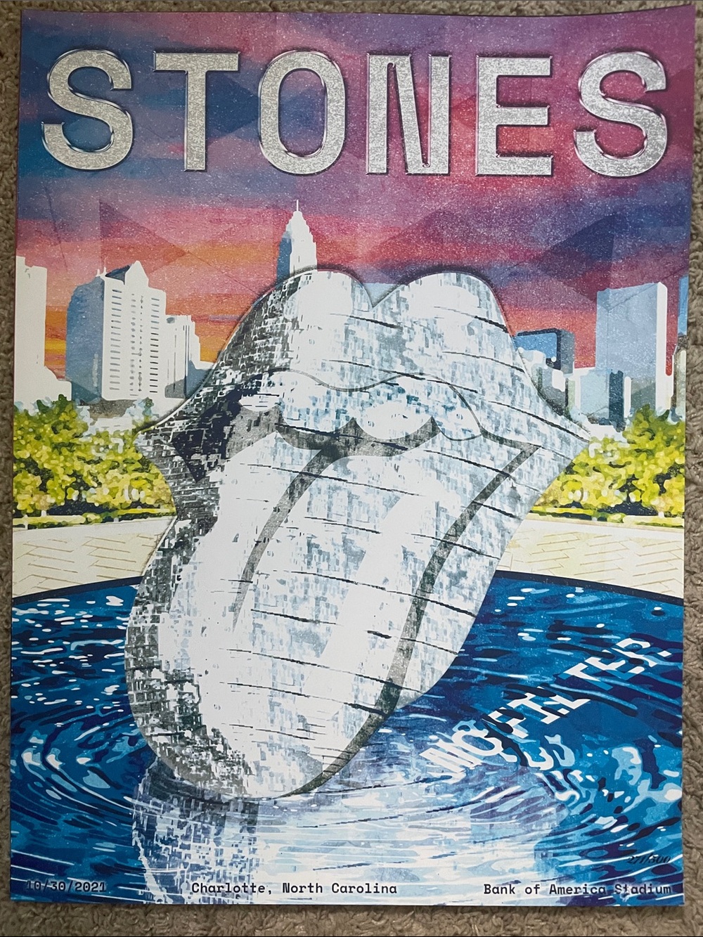 The Rolling Stones No Filter Tour Poster 10.30.2021 Charlotte